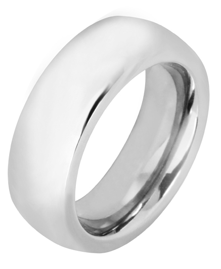 Lykka Strong plain d-shape steel ring 6,9 mm 