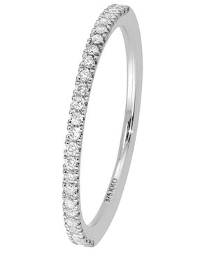 Lykka Elegance half eternity diamond ring in white gold 0,12 ct