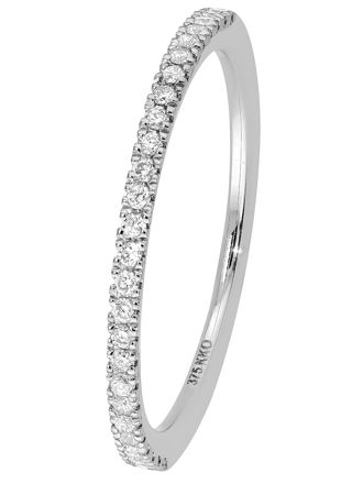 Lykka Elegance half eternity diamond ring in white gold 0,12 ct