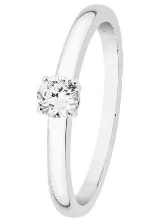 Lykka Elegance solitaire  diamond ring white gold 0,16 ct