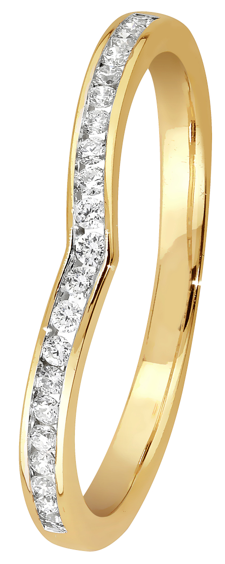 Lykka Elegance Chevron diamond ring in yellow gold 0,10 ct