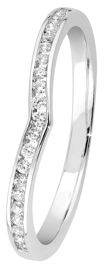 Lykka Elegance Chevron diamond ring in white gold 0,10 ct