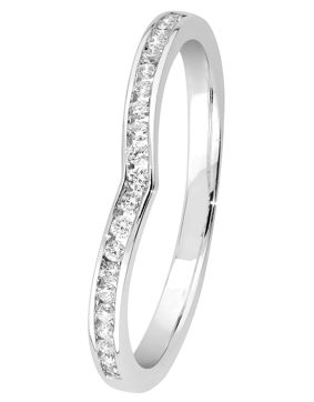 Lykken Elegance Chevron diamond ring in white gold 0,10 ct