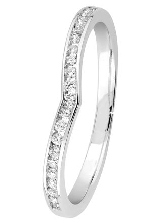 Lykka Elegance Chevron diamond ring in white gold