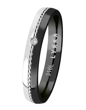 Lykken Trend solitaire steel ring
