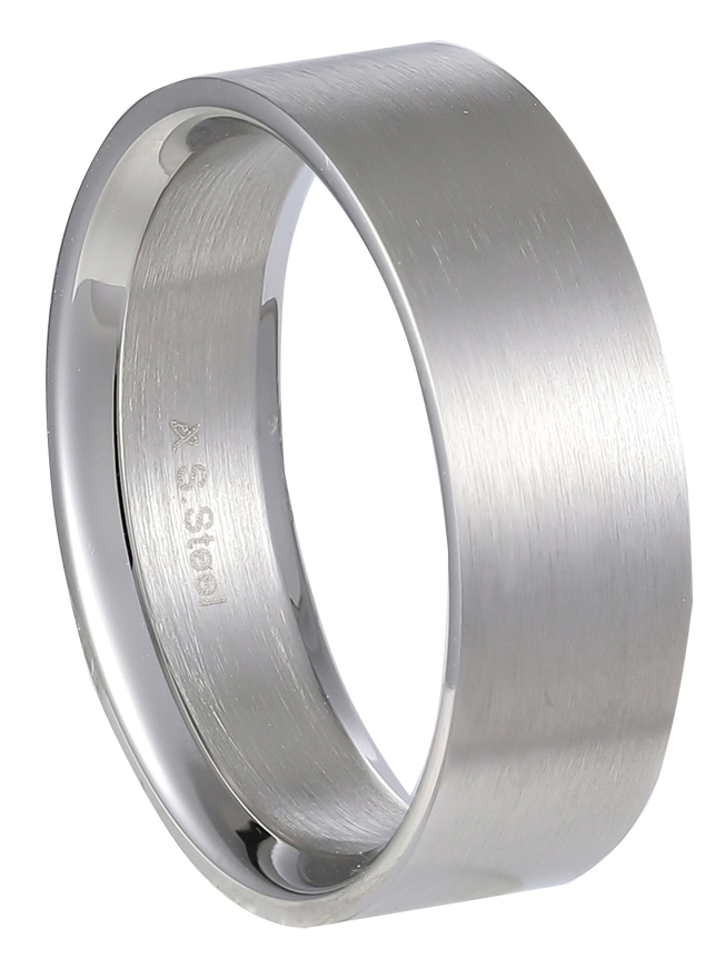 Lykka Strong plain flat steel ring 7 mm 
