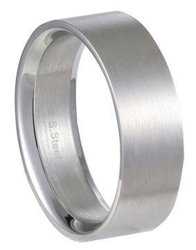 Lykken Strong plain flat steel ring 7 mm