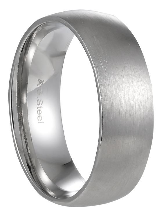 Lykka Strong plain d-shape steel ring 7 mm 