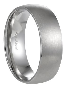 Lykka Strong plain d-shape steel ring 7 mm