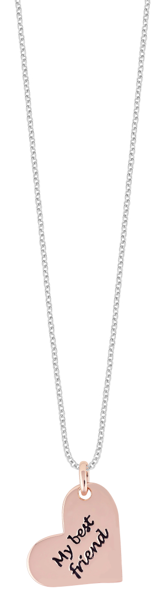 Best friend silver necklace heart