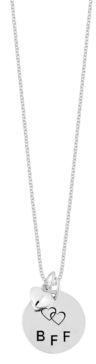 Best friends "BFF" silver necklace