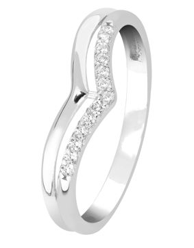 Lykka Casuals Split-shank Chevron silver ring