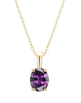 Lykken Symbols Birth stone necklace february 42+3cm