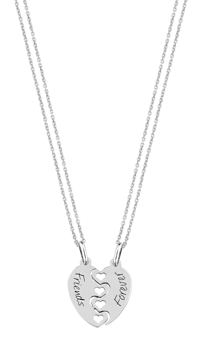 Friends split heart necklace