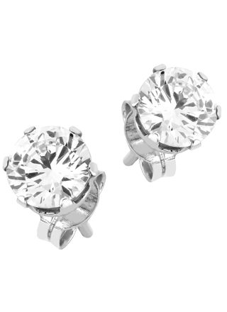 Lykka Casuals solitaire silver 6-prong stud earrings 4 mm