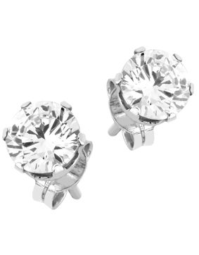 Lykken Casuals solitaire silver 6-prong stud earrings 6 mm