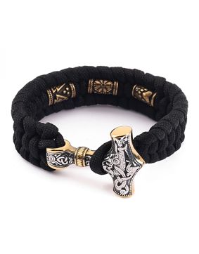 Lykken Viking Mjölnir nylon-steelbracelet 23 mm 21 cm