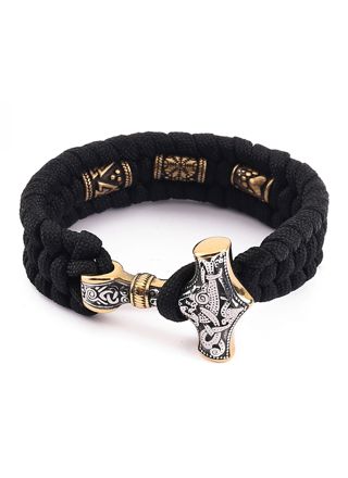 Lykka Viking Mjölnir nylon-steelbracelet 23 mm 21 cm