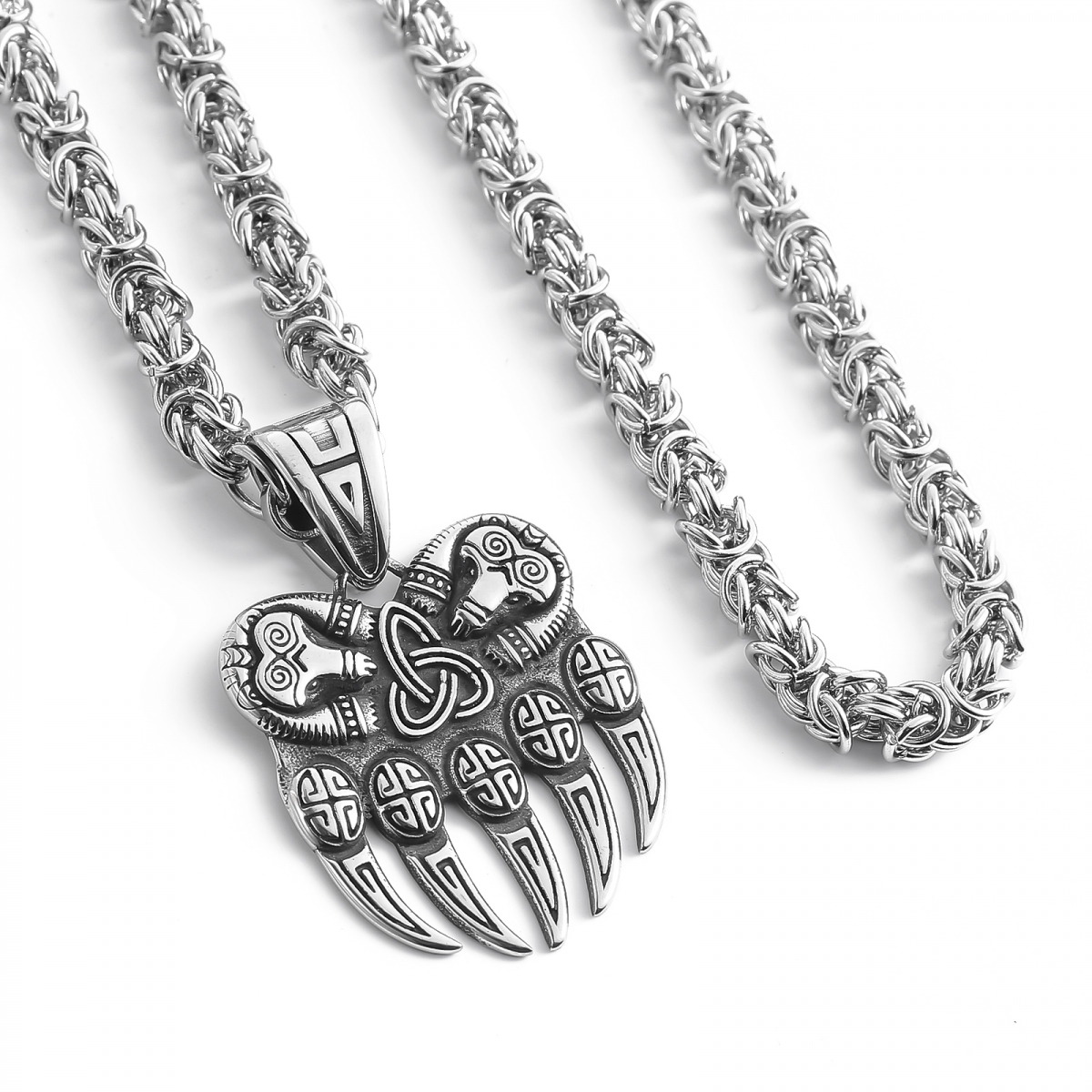 Lykka Viking Wolf paw 60 cm pendant 3.9 x 3,4cm