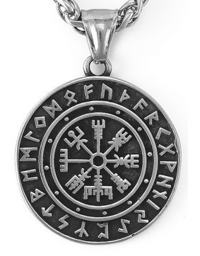 Lykken Viking steel necklace 60 cm 4 x 4 cm