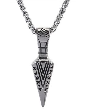 Lykken Viking Gungnir steel necklace 60 cm 5.3 x 1.5 cm