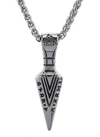 Lykka Viking Gungnir steel necklace 60 cm 5.3 x 1.5 cm