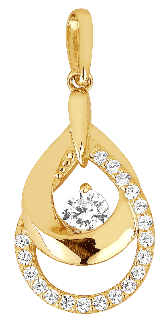 Lykka Casuals tear drop shaped pendant yellow gold 