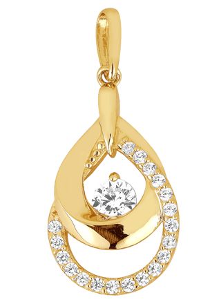 Lykka Casuals tear drop shaped pendant yellow gold