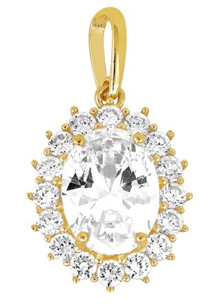 Lykka Casuals oval halo pendant yellow gold