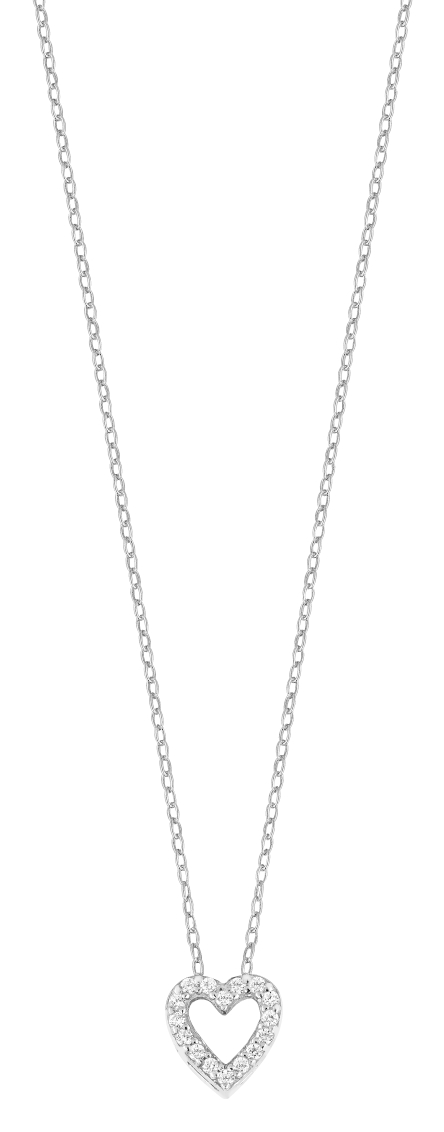Big Heart Pendant - Hollow Heart Necklace, Silver Heart Pendant