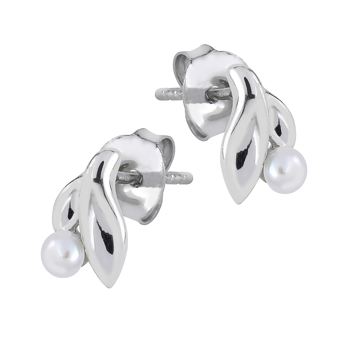 Lykken silver stud earrings with pearl 9.8 mm