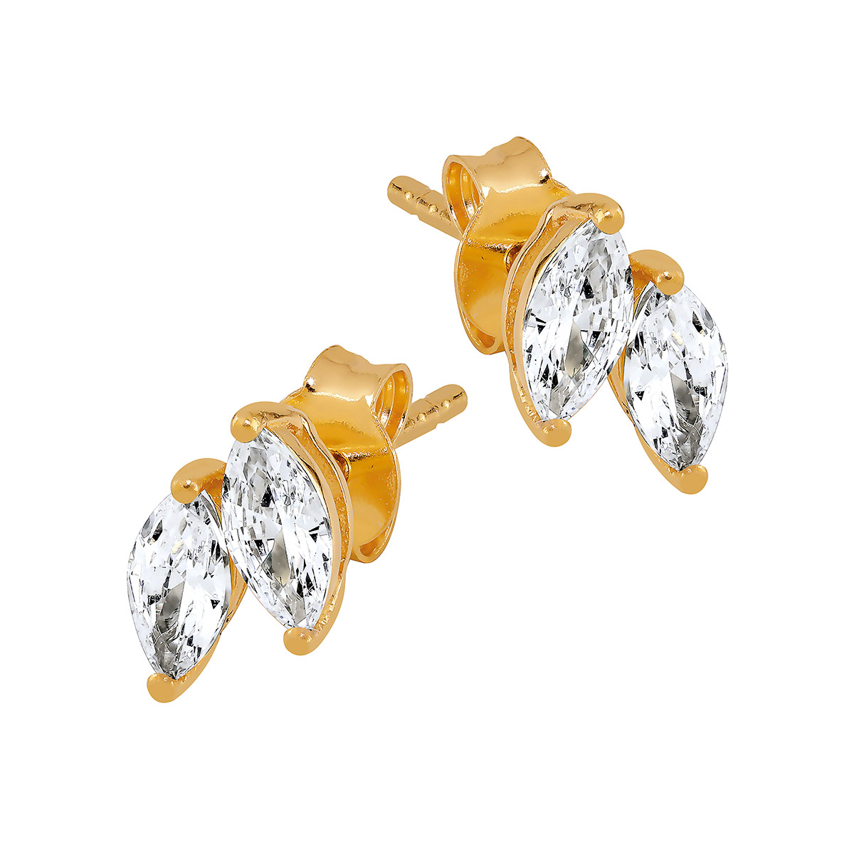 Lykken gold-plated silver earrings with zirconia 8.7 mm