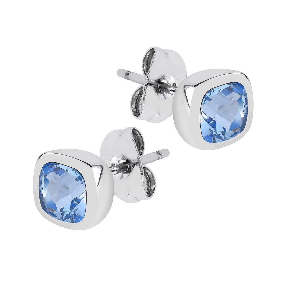 Lykken silver earrings with blue stones 7.8 mm
