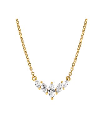 Lykken gold-plated silver necklace with zirconia 45 cm