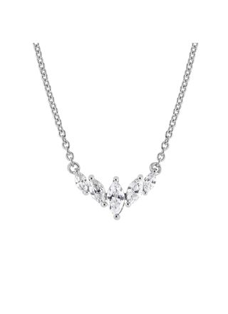 Lykken silver necklace with zirconia 45 cm