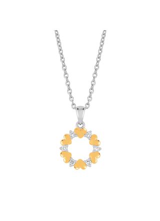 Lykken silver heart necklace with zirconia 45 cm