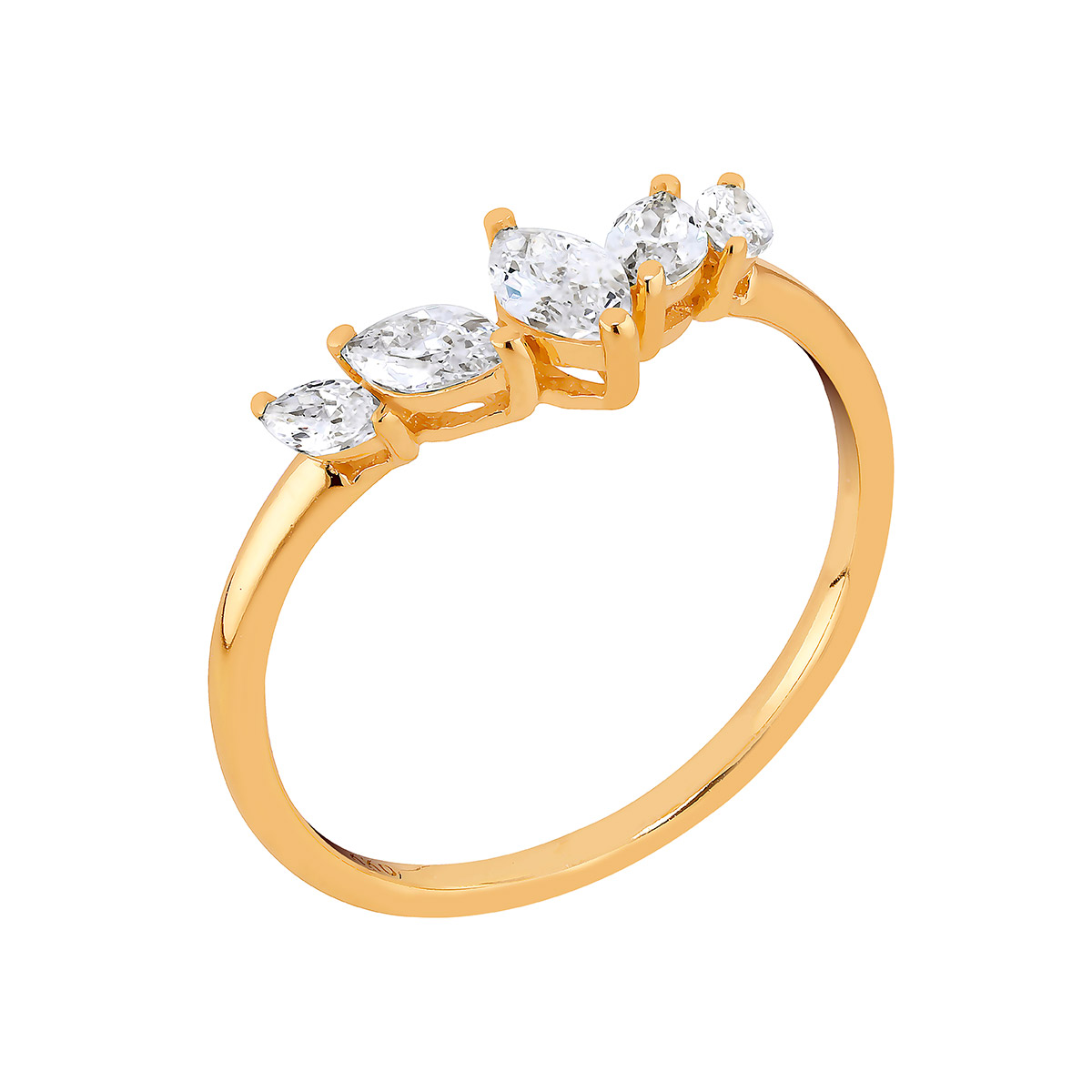 Lykken Casuals gold plated silver ring with zirconias