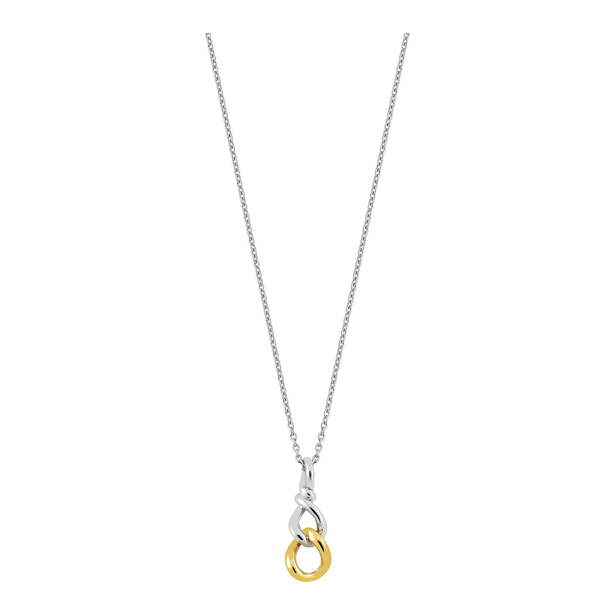 Lykken two-tone silver chain necklace 42 + 3 cm