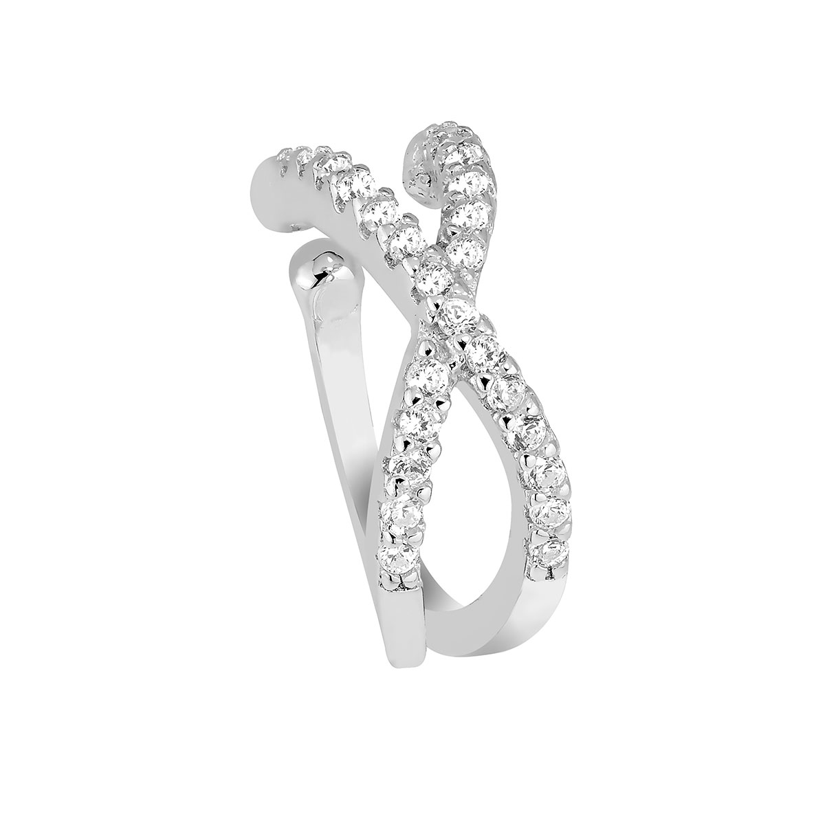 Lykka Casuals ear cuff earring silver zirconia