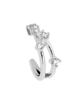 Lykken Casuals double ring ear cuff silver earring