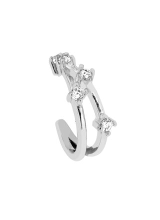 Lykka Casuals double ring ear cuff silver earring