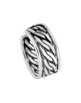 Lykken Casuals ear cuff silver earring oxidized