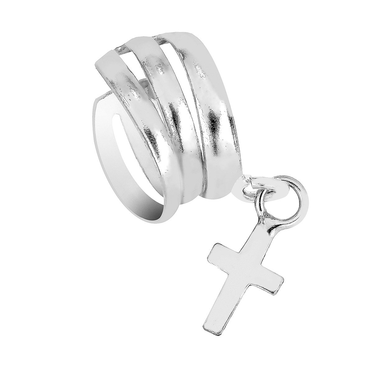 Lykka Casuals cross ear cuff silver earring