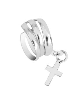 Lykka Casuals cross ear cuff silver earring