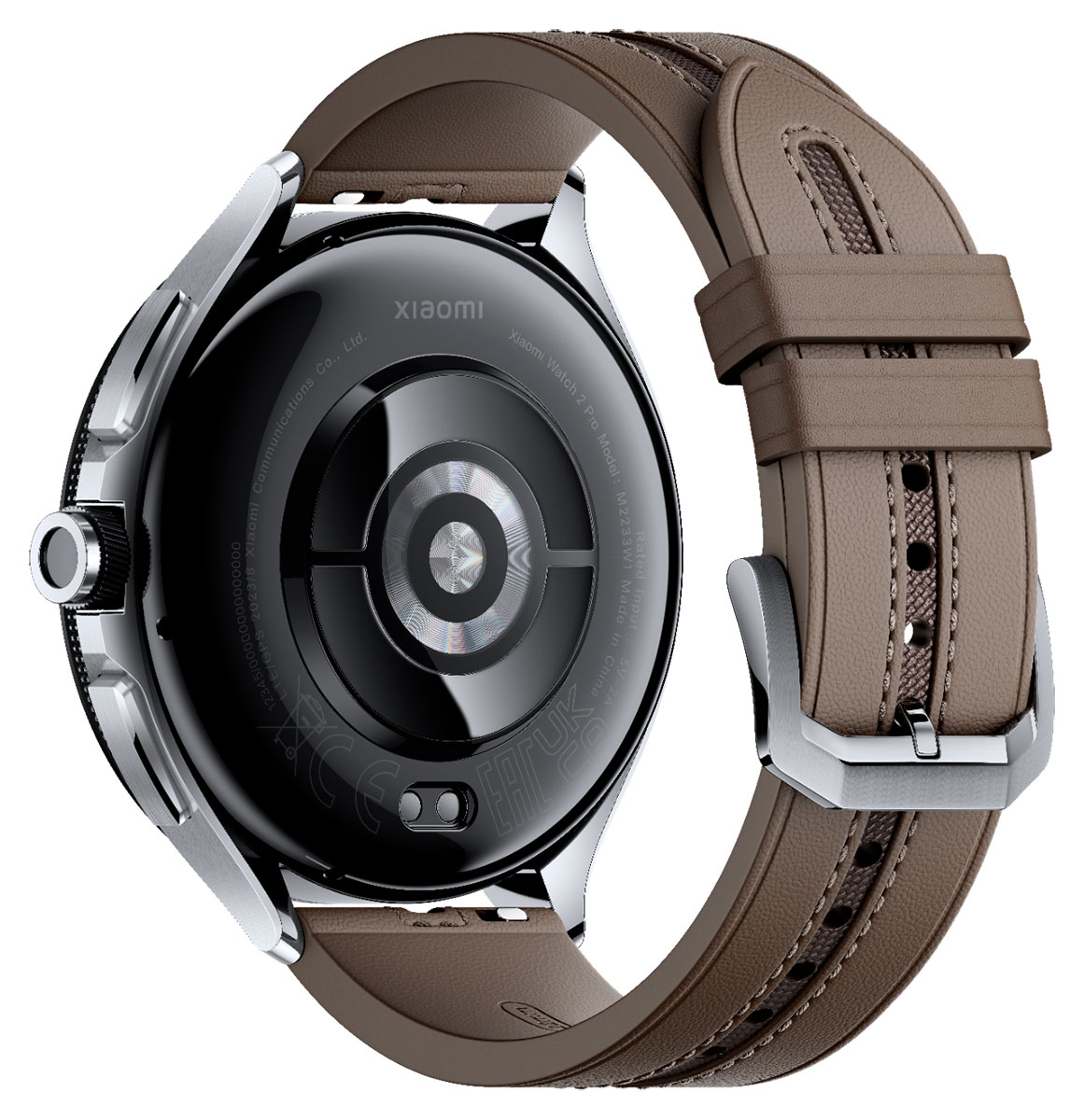 Xiaomi Watch 2 Pro Bluetooth Silver Case with Brown Leather Strap 