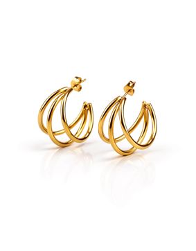 Madoww Triple Hoop gold-plated earrings