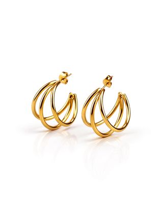 Madoww Triple Hoop gold-plated earrings