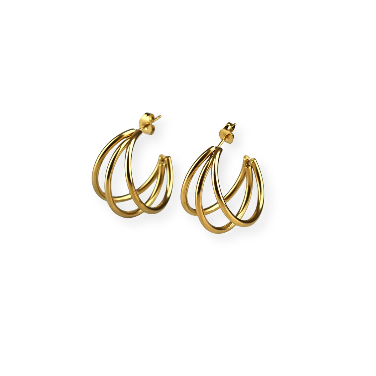 Madoww Triple Hoop gold-plated earrings