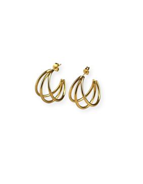 Madoww Triple Hoop gold-plated earrings