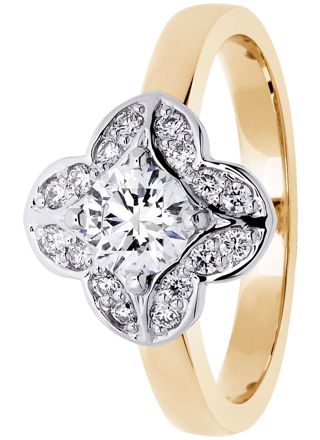 Festive Magnolia 14-527-061-KV-HSI1 halo-diamond ring